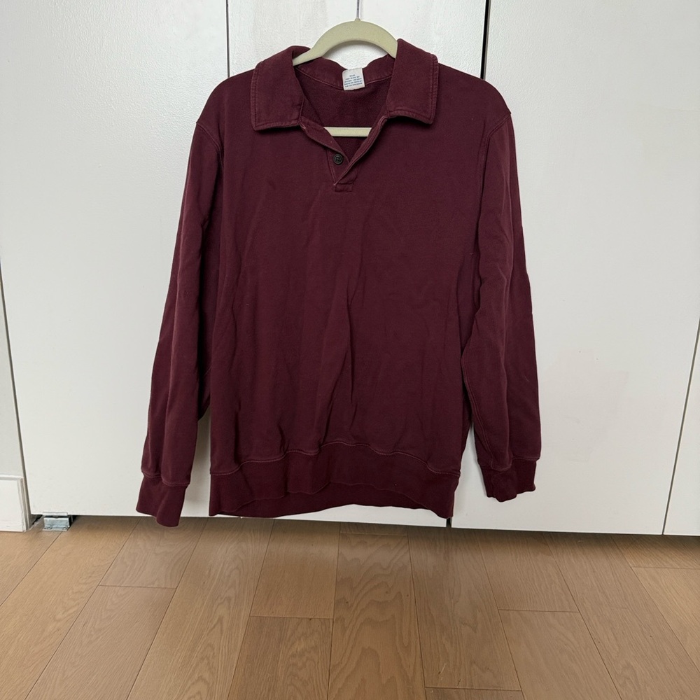 J. Crew Deep Burgundy RUGBY SWEATSHIRT